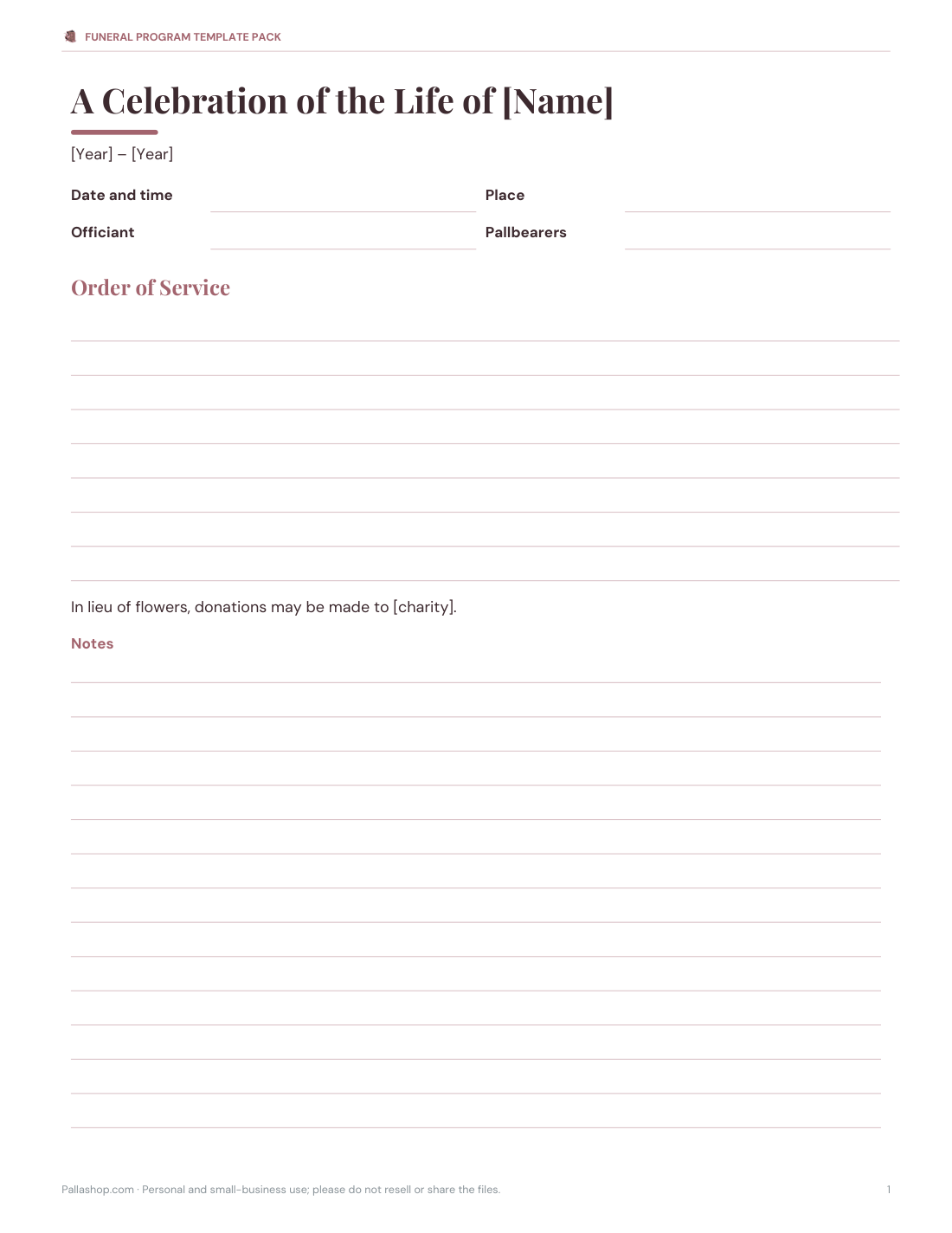Preview of the first page of Single page (DOCX/PDF)